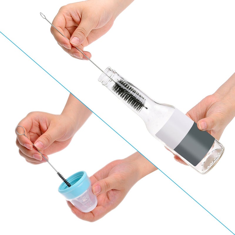Kare Kind Set of 15 Cleaning Brushes and 10 Cleaning Needles - for Small Openings/Tubes/Pipes - for Example: Spray Paint Gun, Car/Motorcycle/Scooter Carburetor, Pet Feeding Bottle, Coffee Machine, etc. - Image 2